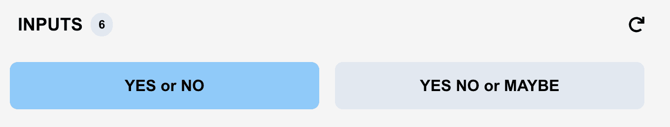 Choose mode on yes or no wheel