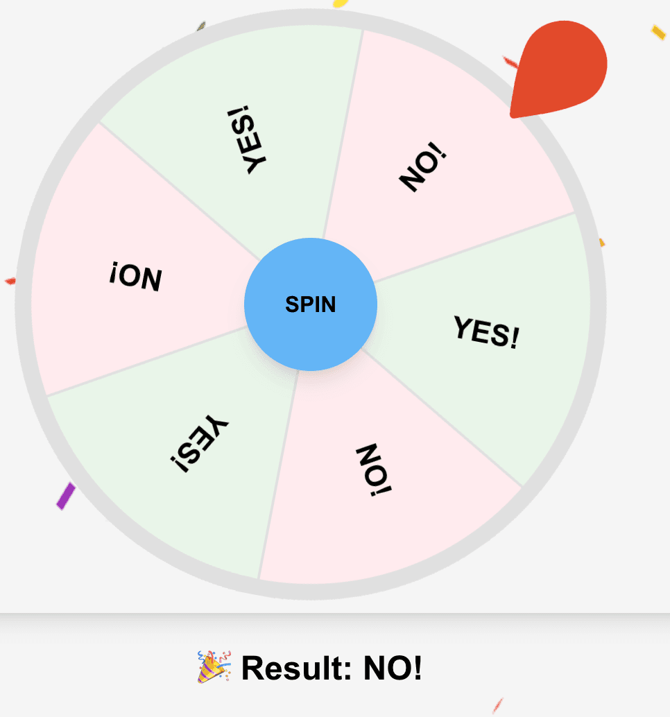 Confetti on spin result