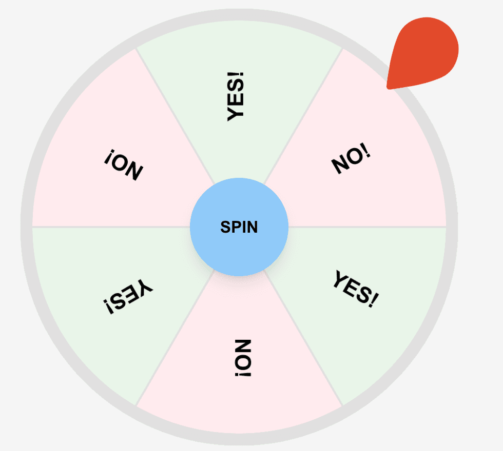 Spinning animation for yes or no